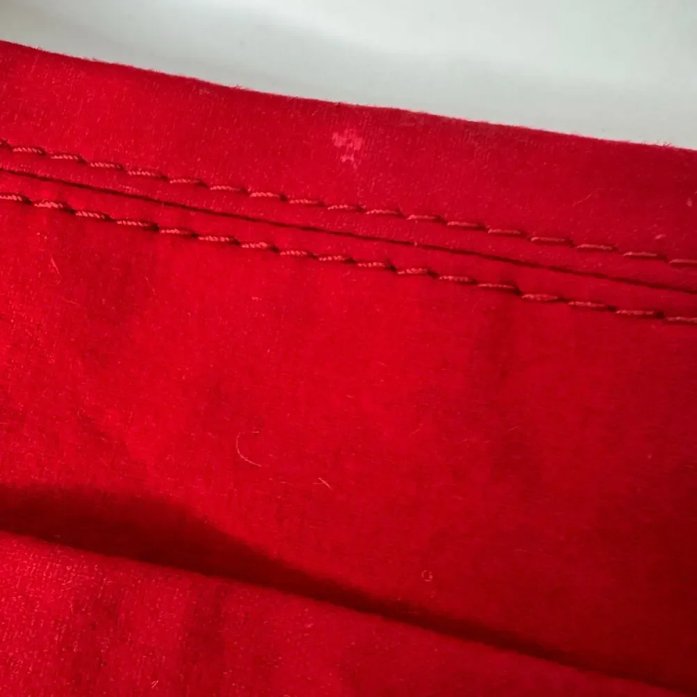 Vintage Y2K 2007 GAP Satchel Purse Women's Red Wool Shoulder Tote Bag - Picture 11 of 13